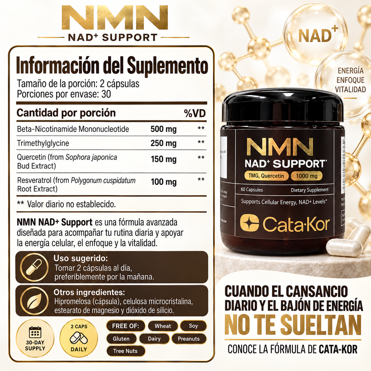 NMN Catakor® – Rejuvenecimiento celular y claridad mental