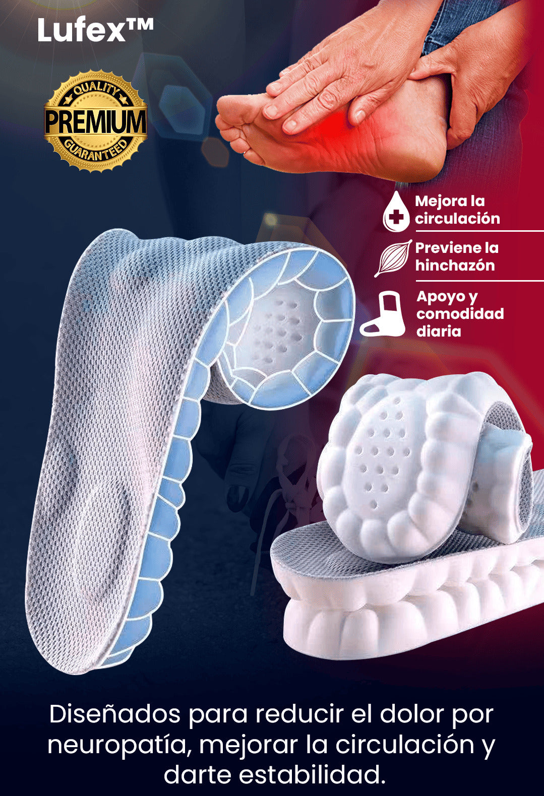 2x1 Plantillas Ortopédicas 4D para Dolor de Pies y Postura (lleva 2 pares al precio de 1)