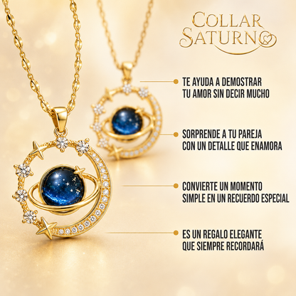 2x1 Collar Saturno Aura® | Efecto Vínculo Eterno™ Bañado en Oro