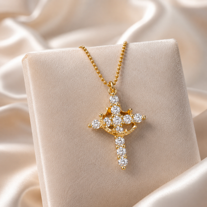 2x1 Collar Cruz Corona de María® Baño en oro | Esperanza que Acompaña en Todo Momento