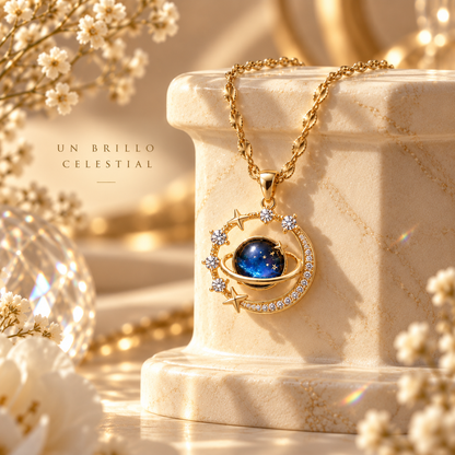 2x1 Collar Saturno Aura® | Efecto Vínculo Eterno™ Bañado en Oro