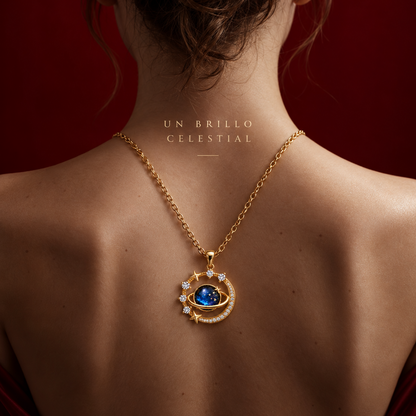 2x1 Collar Saturno Aura® | Efecto Vínculo Eterno™ Bañado en Oro