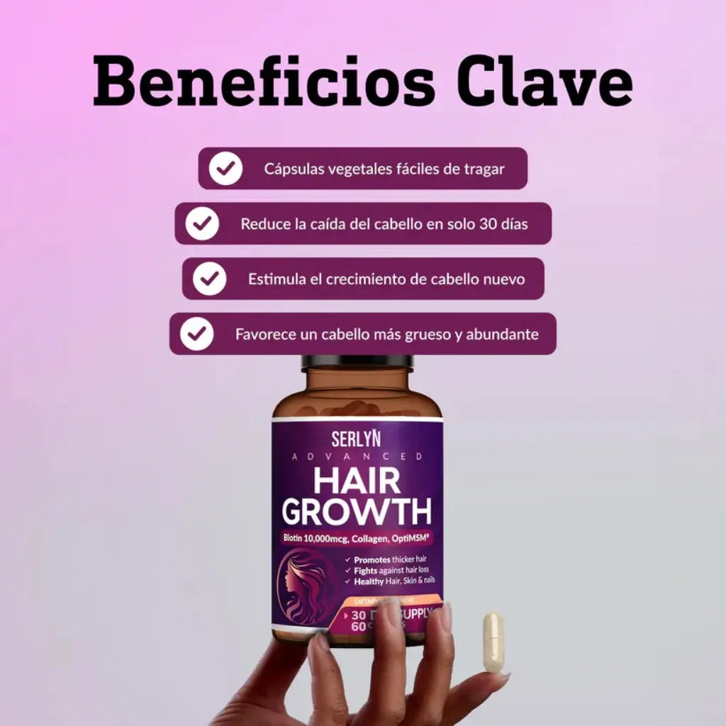 Hair Growth® Vitamina para cabello con Biotina x 60 cápsulas