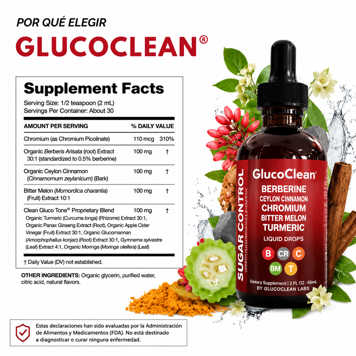 GlucoClean™️ XL 60ml | Berberina Controla el Azúcar y Protege tu Corazón