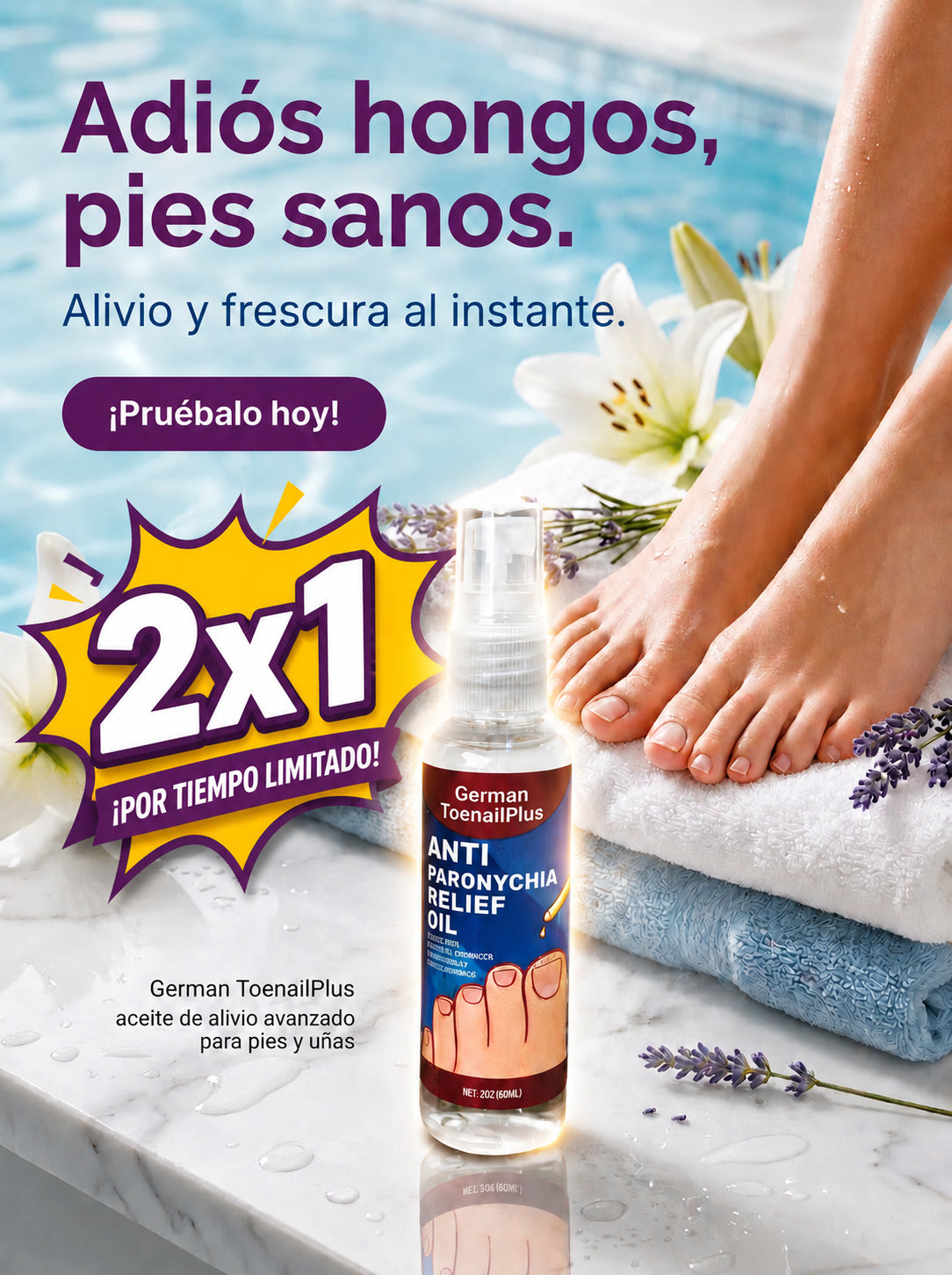 Super Promo 2x1 Spray Antihongos – Protección y cuidado para tus uñas