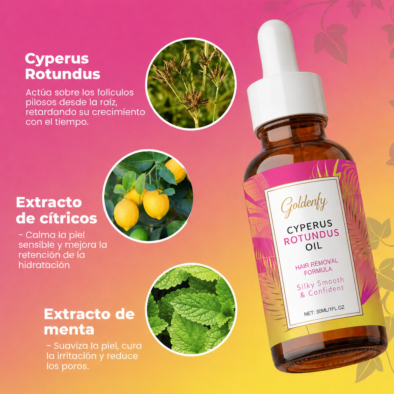 Cyperus Rotundus Oil 30 ml - Aceite Depilación Definitiva