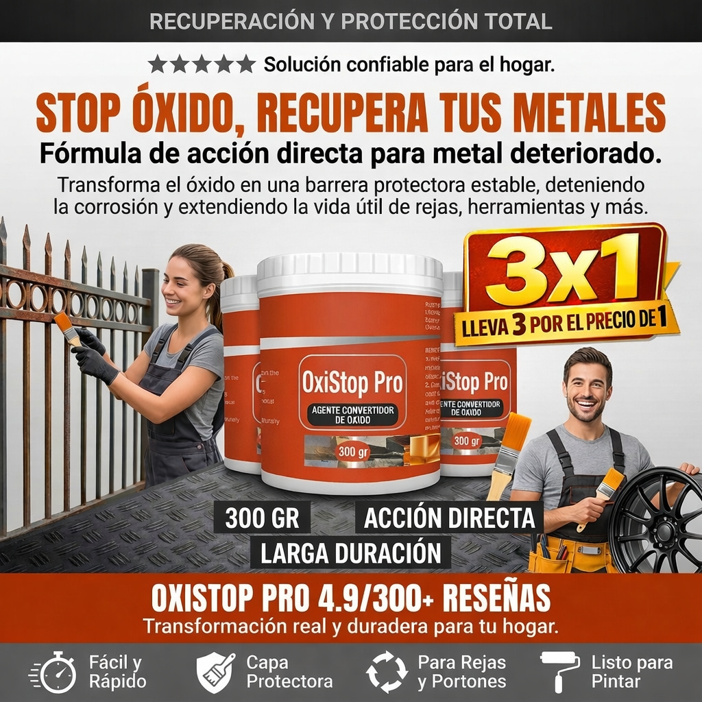 OxiStop Pro 3x1 | Convertidor de Óxido para Metal - 300 gr