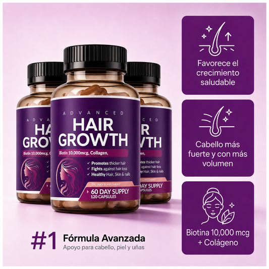 Hair Growth® Vitamina para cabello con Biotina x 60 cápsulas