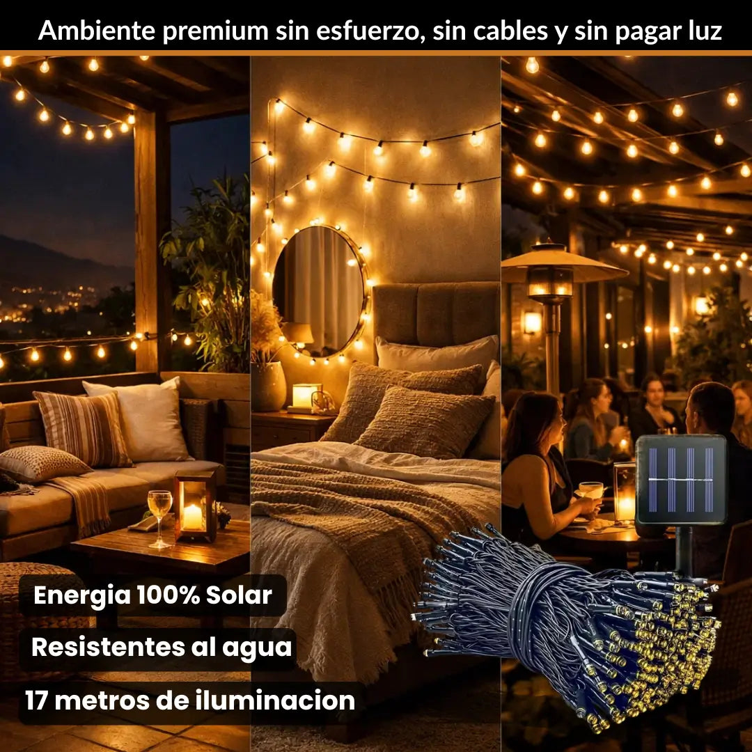 LumiAura™ 💡 - Luces Solares Pinterest  17 metros con 170 LED