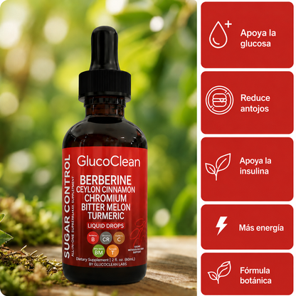 GlucoClean™️ XL 60ml | Berberina Controla el Azúcar y Protege tu Corazón