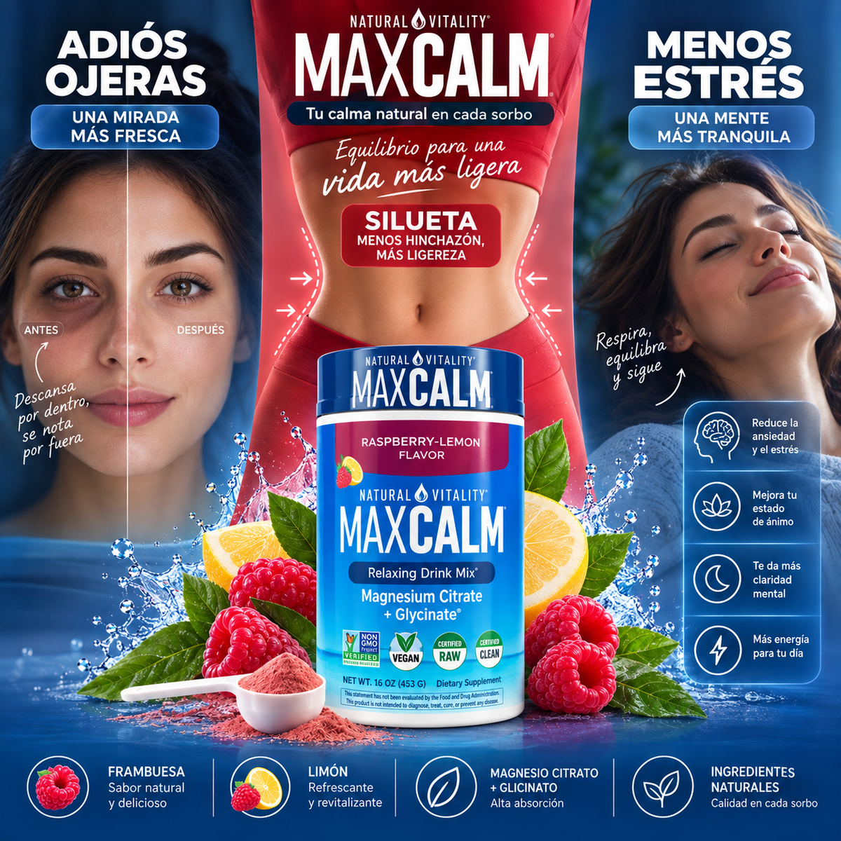 MaxCalm® - Elimina el Estrés y Ojeras, Desinflama tu Cuerpo original