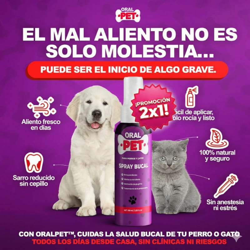Gran Promo 2x1 OralPet® spray de Salud Dental Perros y Gatos