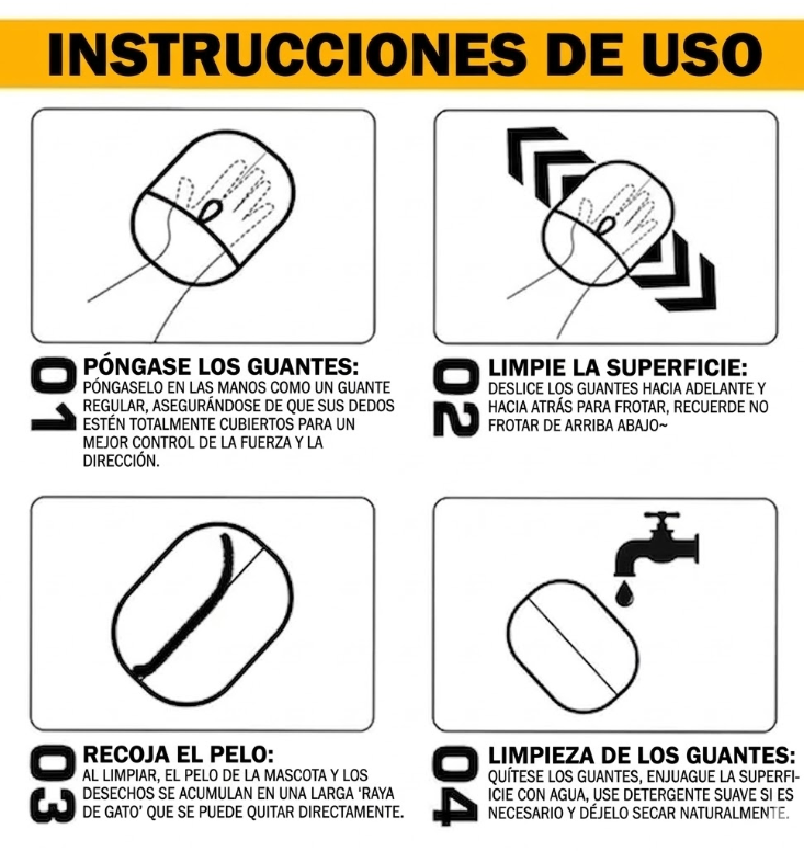 2x1 PetClean Pro™ Guante Removedor de Pelo para Perros y Gatos