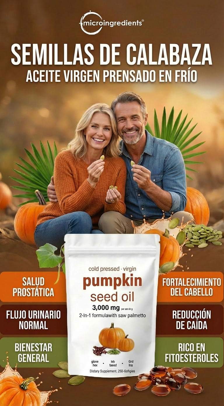 Semillas de Calabaza® – Salud Prostática, Flujo Urinario y Crecimiento Capilar Natural