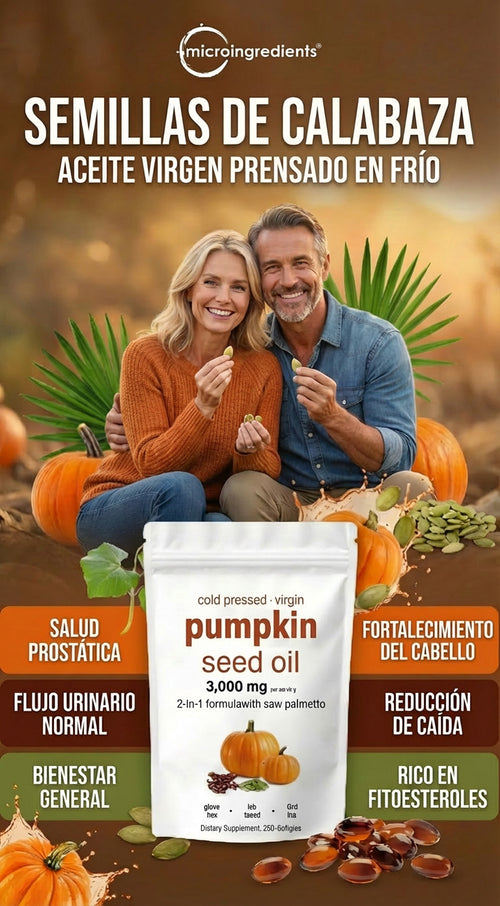 Semillas de Calabaza® – Salud Prostática, Flujo Urinario y Crecimiento Capilar Natural