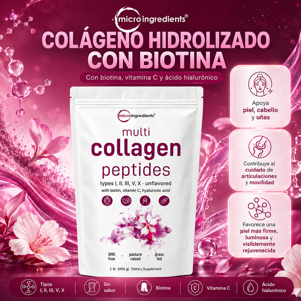 Colágeno MicroIngredients® - Rejuvenece Piel, Cabello y Articulaciones