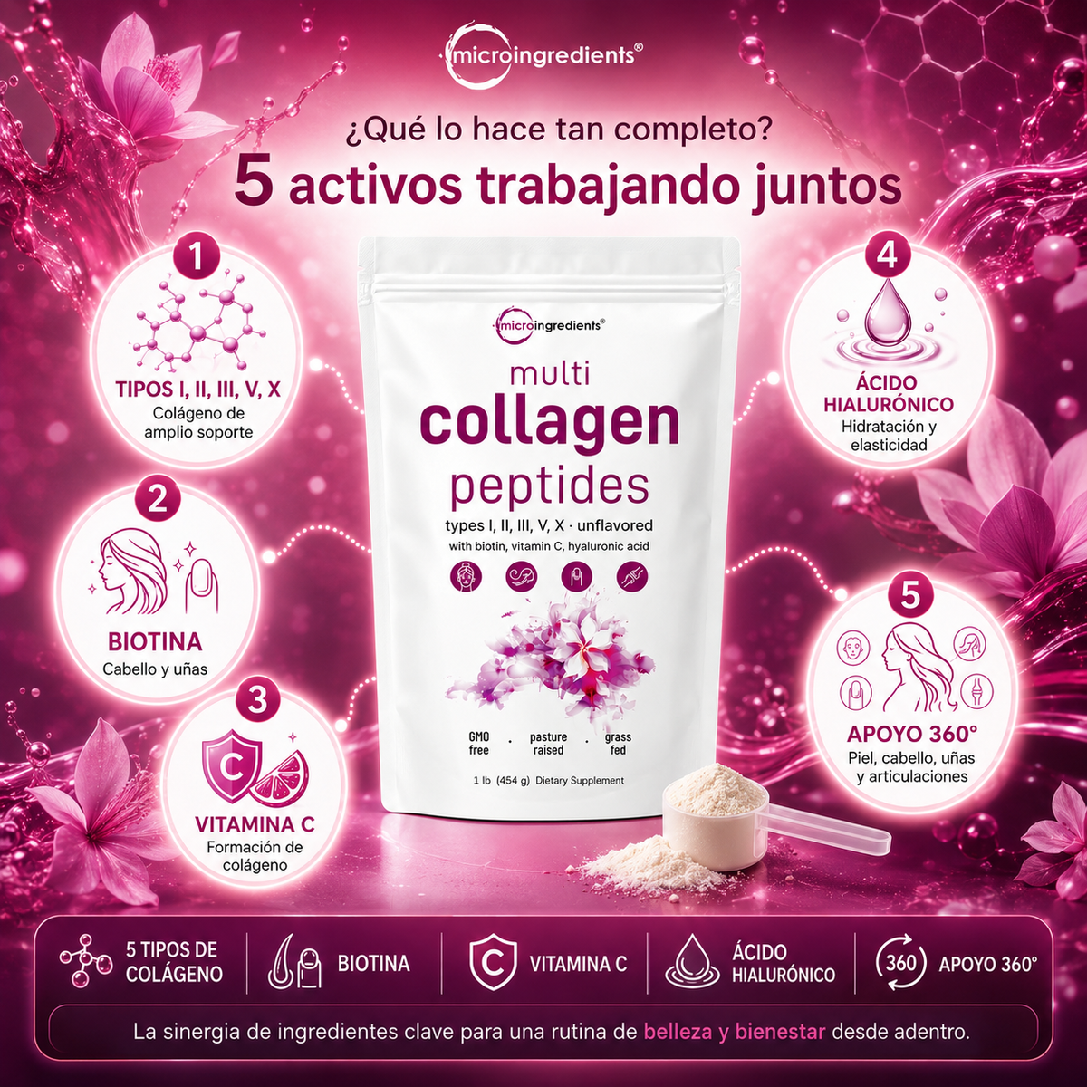 Colágeno MicroIngredients® - Rejuvenece Piel, Cabello y Articulaciones