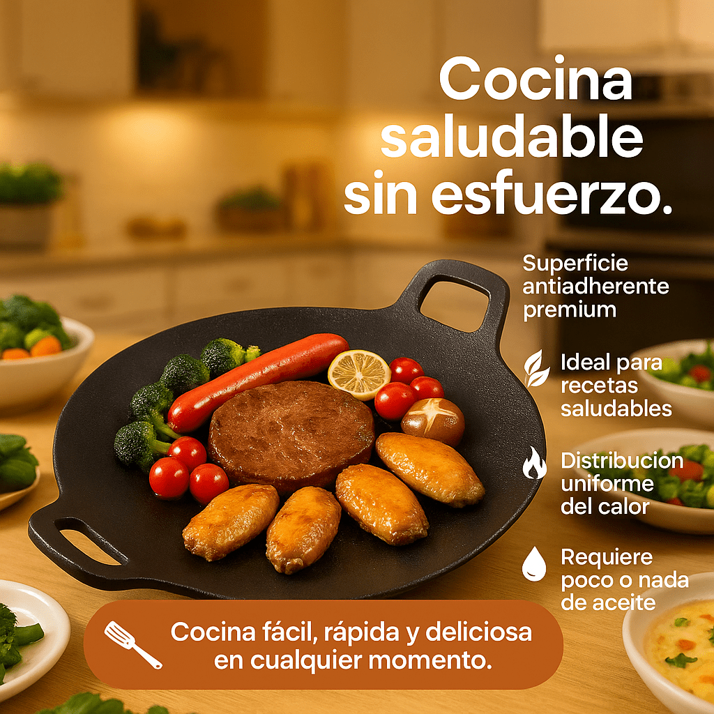 Disco Budare Antiadherente 32cm - Cocina sanamente - Goldenfy Chile