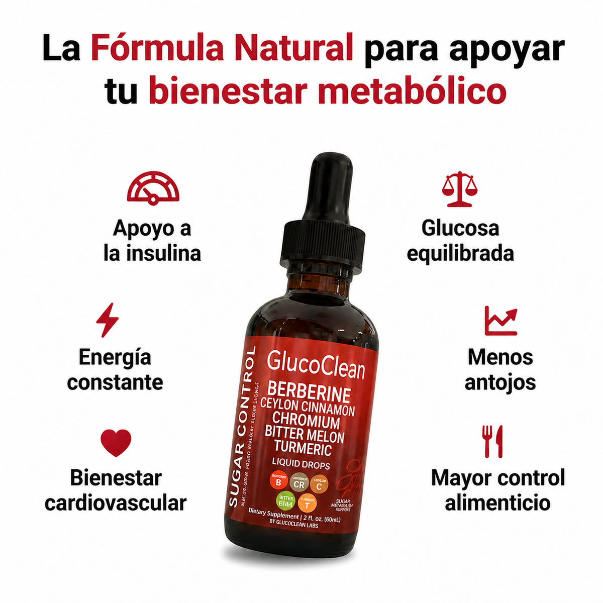 GlucoClean™️ XL 60ml | Berberina Controla el Azúcar y Protege tu Corazón