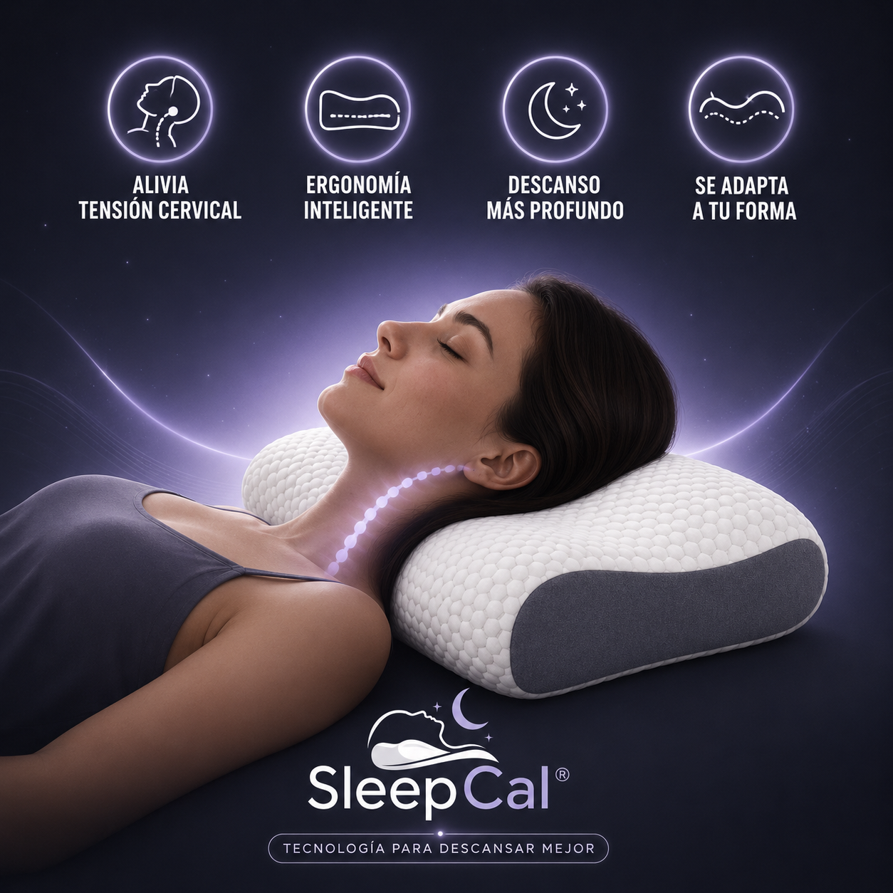 SleepCalm® Almohada Ortopédica - Soporte Cervical para un Sueño Más Profundo