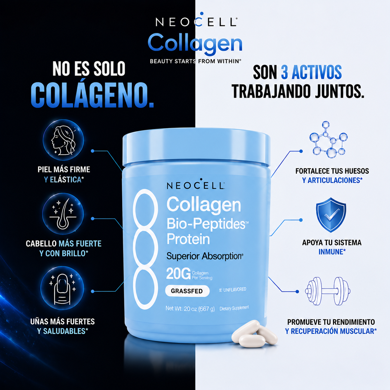 2x1 NeoCell Collagen Pro - Nutrición para una Piel de Apariencia Más Luminosa