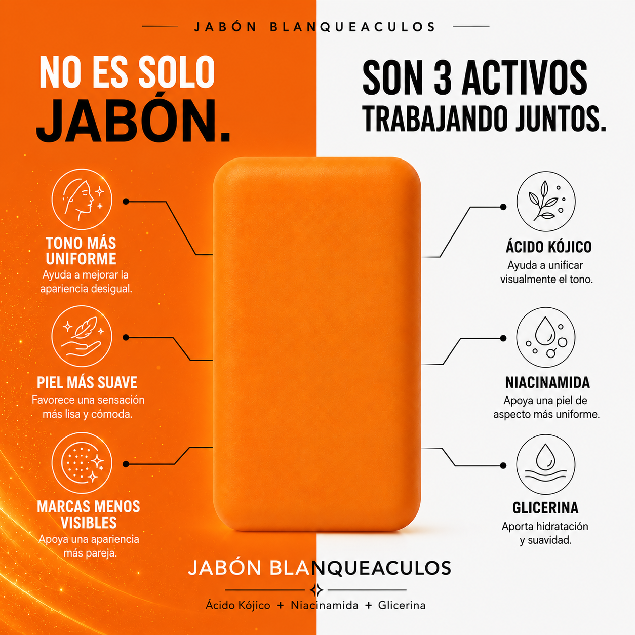 2x1 Jabón Blanqueaculos - Piel Más Clara, Suave y Radiante.