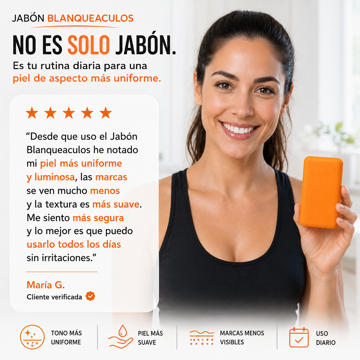 2x1 Jabón Blanqueaculos - Piel Más Clara, Suave y Radiante.