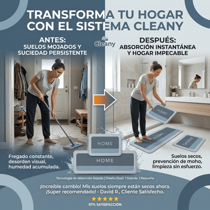 Set de 2x1 Tapetes Ultra Absorbentes para Baño/Cocina Cleany®