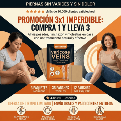 3x1 Parches Naturales para Varices y para las Piernas Cansadas - VeinPatch™