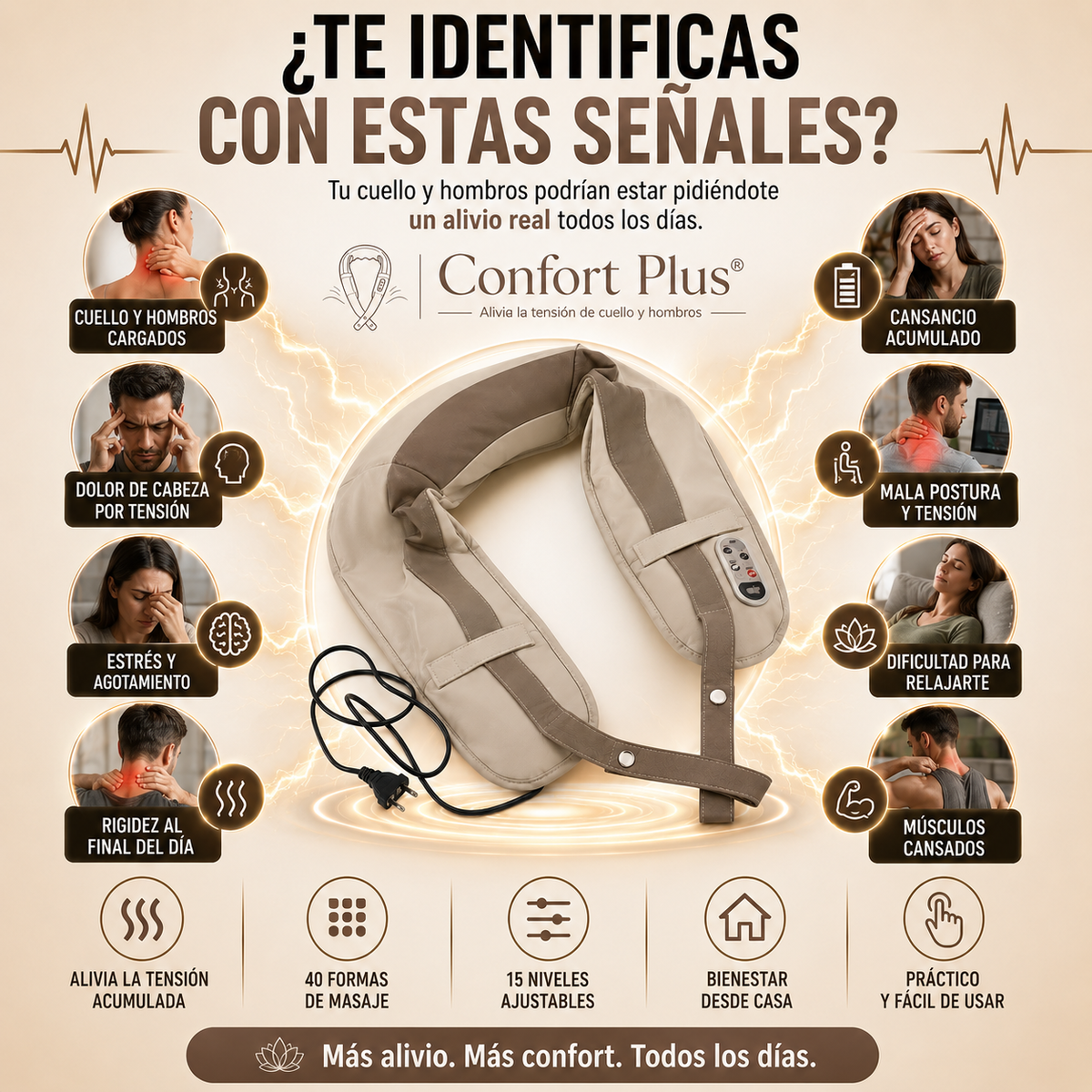 Confort Plus® - Masajeador Cervical liberador de de la tensión