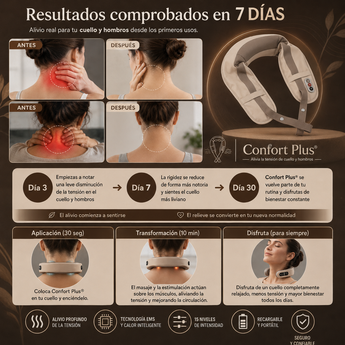 Confort Plus® - Masajeador Cervical liberador de de la tensión