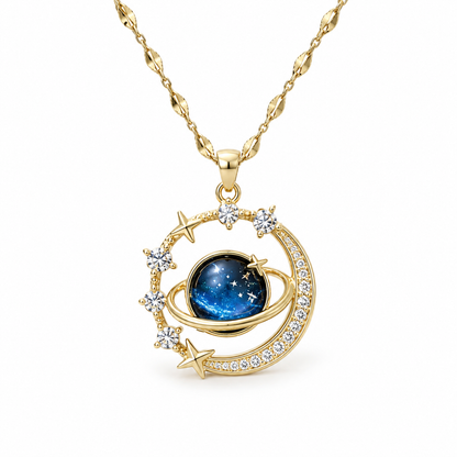2x1 Collar Saturno Aura® | Efecto Vínculo Eterno™ Bañado en Oro