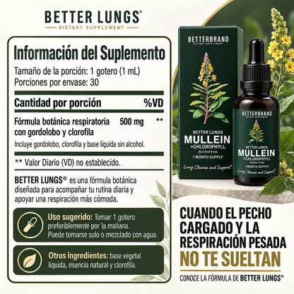 2x1 Better Lungs® | Restaurador Pulmonar™ con Clorofila y Gordolobo