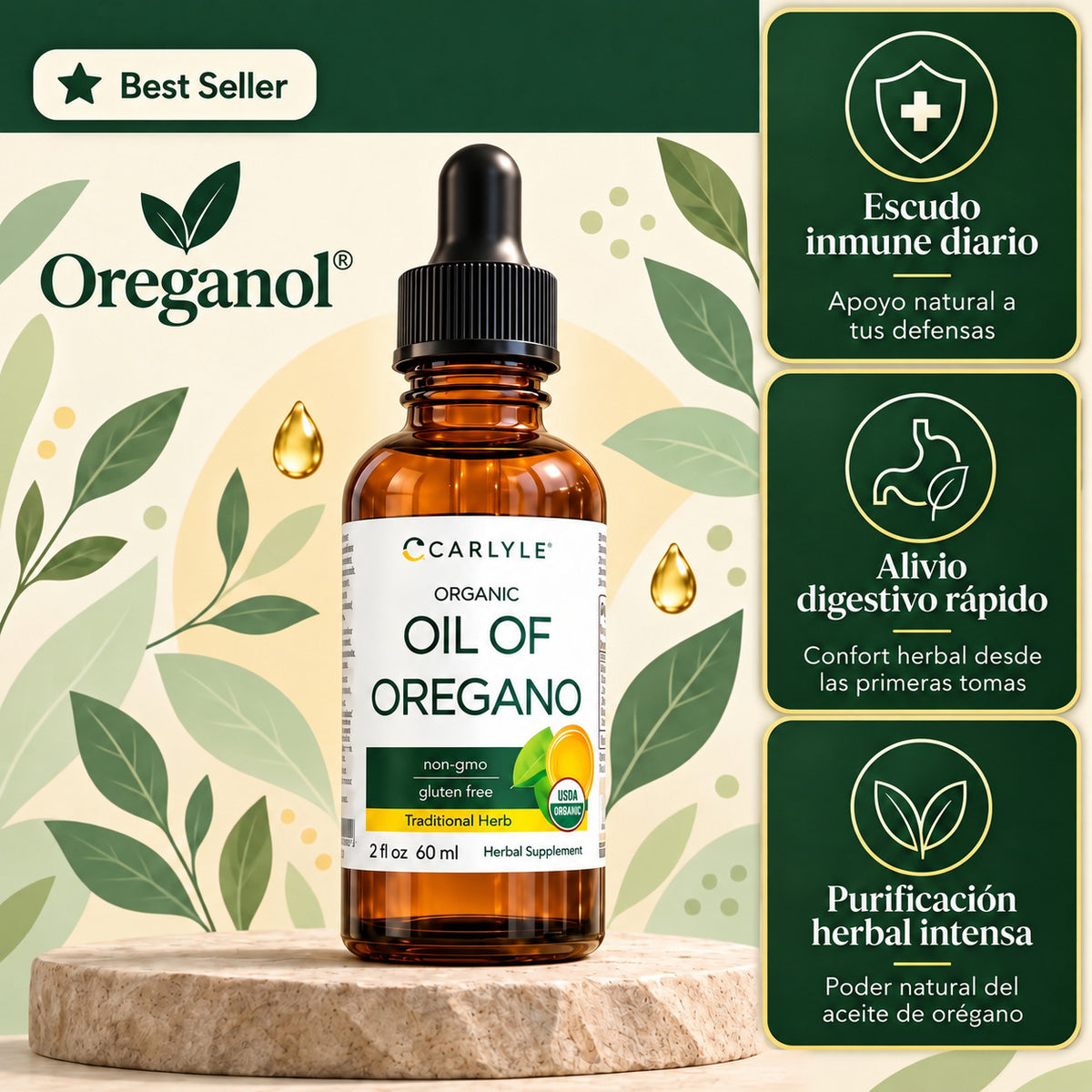 Oreganol® XL 60ml - Apoyo de la hinchazón crónica y salud digestiva