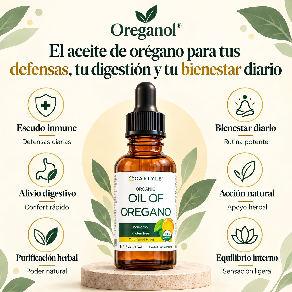 Oreganol® XL 60ml - Apoyo de la hinchazón crónica y salud digestiva