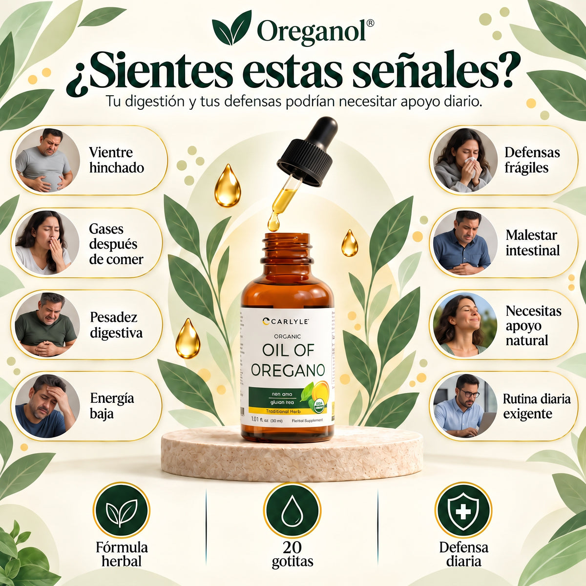 Oreganol® XL 60ml - Apoyo de la hinchazón crónica y salud digestiva
