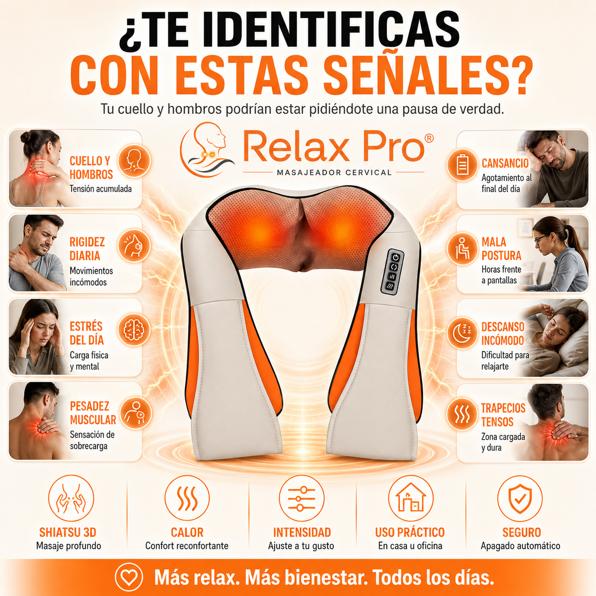 Relax Pro® - Masajeador Cervical que Suelta Cuello y Hombros en Minutos