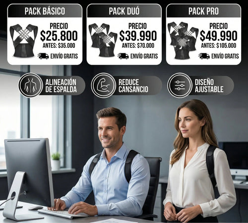 Corrector de Postura Ergonómico Ajustable FlexBack – Reduce Dolor de Espalda