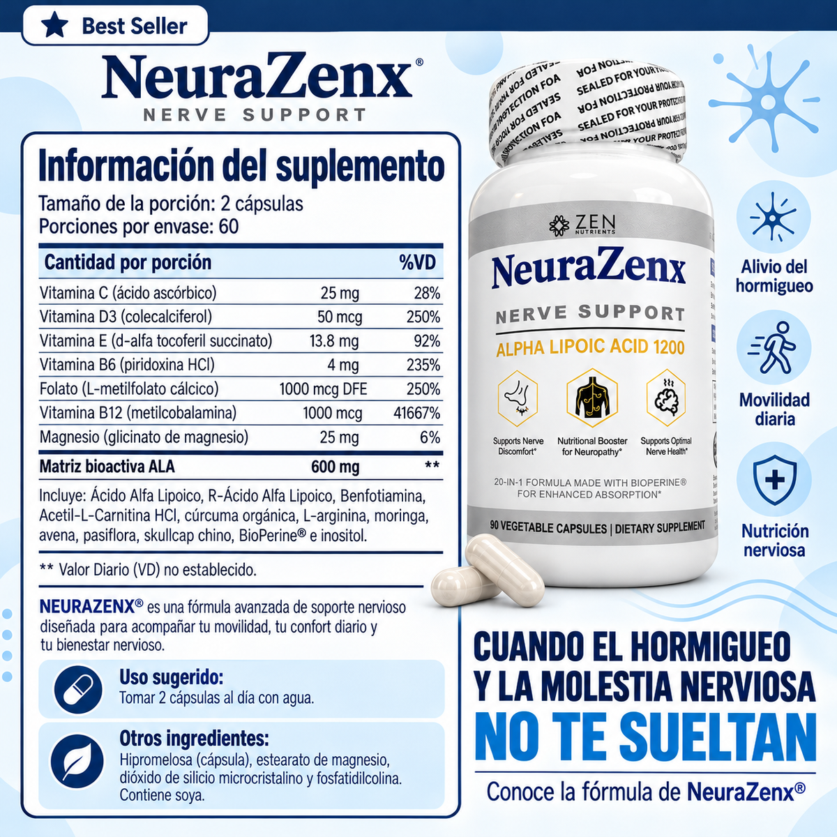 Neurazenx® - Eliminación del hormigueo y recuperación de la movilidad